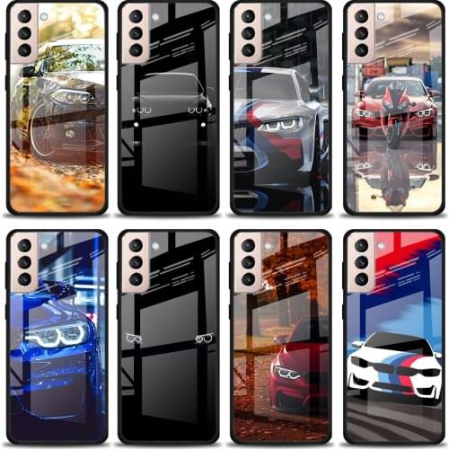 Blue Red Cool Car Tempered Glass Cover For Samsung Galaxy S21 Plus Ultra M21 M31 M51 A52 A72 Phone Case Coque