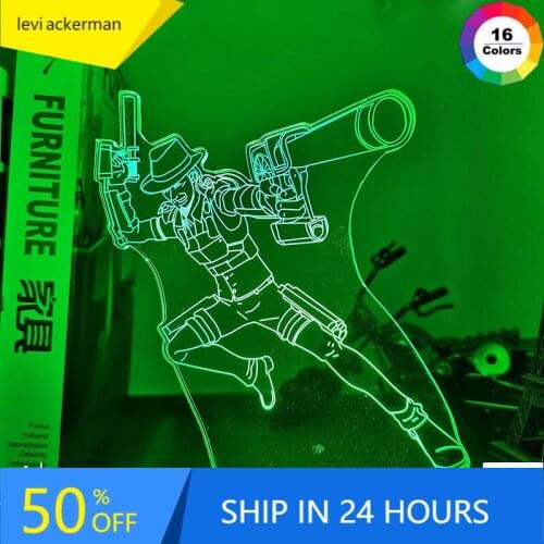 Anime Led Light Attack on Titan Kenny Ackerman for Kid Bedroom Decoration Child Birthday Gift Manga AOT Attack on Titan 3d Lamp