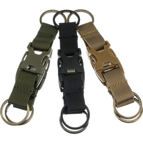 Tactical Outdoor Tools Backpack Belt Buckle Double Key Chain Quick Release Buckle Keyring