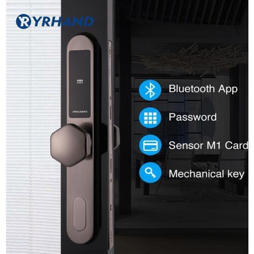 Smart Door Lock WiFi, App Digital Door Lock Bluetooth Smart Password Lock Pin Code Electronic Door Lock with Sliding mortise
