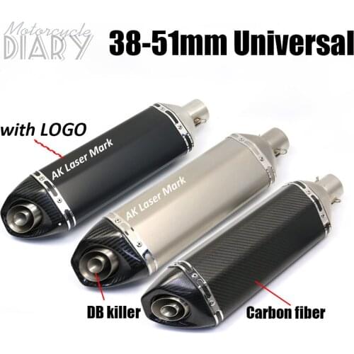 Motorcycle AK Laser Sticker Exhaust Muffler Escape Moto Escapamento Moto Universel 38-51mm For Nmax CB400 ER6N GY6 Bike Scooter