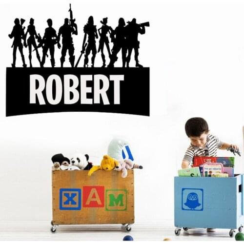 Customized Name Stickers Gamer Characters Wall Decal Sticker for Kids Rooms Playroom Bedroom Home Decor Vinyl Art Decor B448