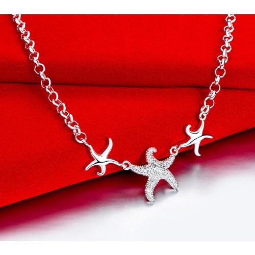 925 Sterling Silver Starfish Wedding Pendants And Necklaces For Women Engagement Party Fashion Luxury Jewelry 2021 Jewelry