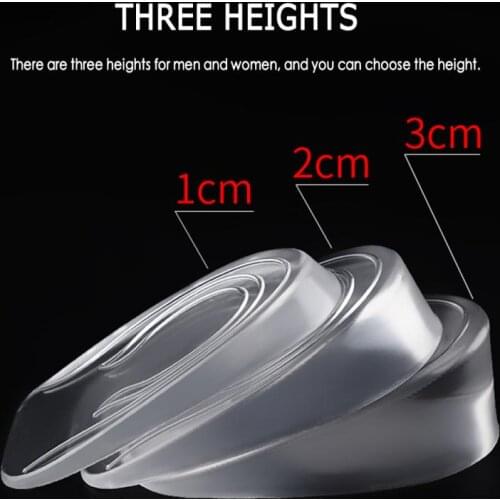 1 Pair New Comfy Unisex Women Men Silicone Gel Lift Height Foot Care Protector Increase Shoe Insoles Heel Insert Pad 7