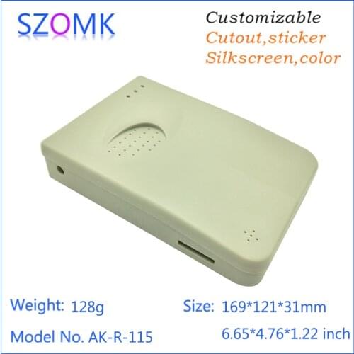 1 piece, 169*121*31mm new arrival wall mount plastic instrument case szomk abs plastic box for electronics project switch box