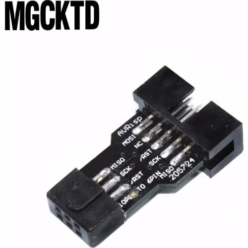 10 Pin to 6 Pin Adapter Board for AVRISP MKII USBASP STK500 High Quality