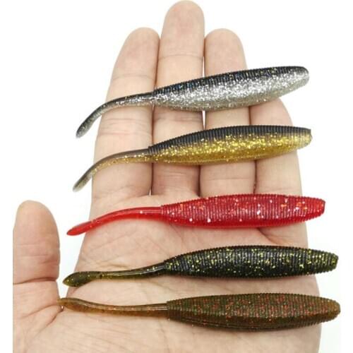 10pcs/bag DYGYGYFZ 10cm 5g Pin Tail Wobblers Fishing Lures Silicone Soft Bait Soft Worm Perch Mandarin Fish Bait