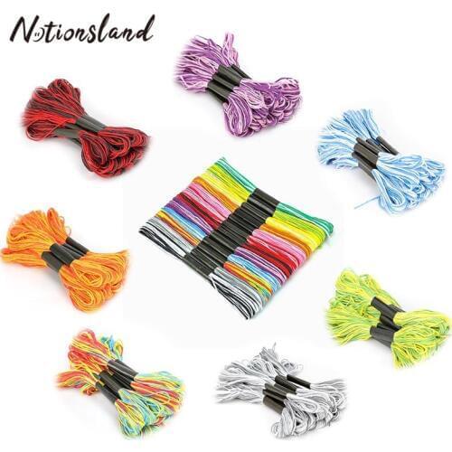 12pcs Variegated Embroidery Floss Skein Craft 8.75 Yard per Cotton Cross Stitch Thread Floss Kit DIY Sewing Tools Accessories