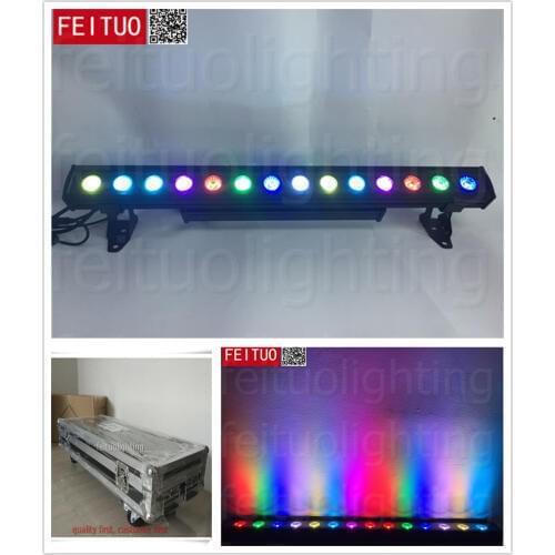 12pcs with flightcase 14X30W COB LED Wall Washer IP65 Waterproof Light RGB 3IN1 Stage Disco Bar Light
