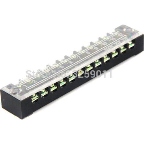 20PCS TB-1512 TB15A12P Suyep 12 Positions Dual Rows 600V 15 A Wire Barrier Block Terminal Strip copper