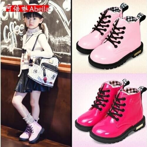 2018 Martin Girls Boots Shoes For Kids Girls Warm Boots Fashion Soft Bottom Boys Girls Boots Anti-slip Kids Sneakers