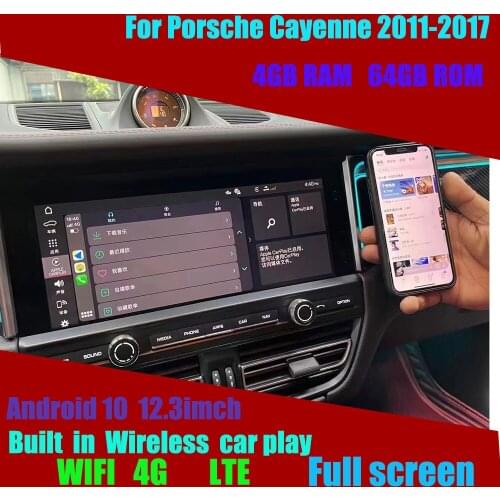 4+128G Android10 For Porsche Cayenne 2011-2017 GPS Navigation Auto Tape Radio Stereo Video Multimedia Player Carplay HeadUnit
