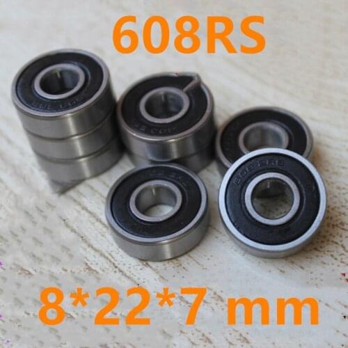 608RS Bearing 8*22*7 mm ( 10 PCS ) ABEC-5 Skateboard Scooter 608 2RS Ball Bearing Miniature Skate Roller 608-2RS 608 RS Bearings