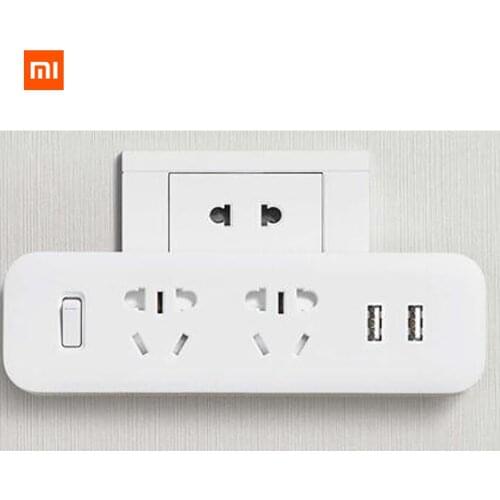 Original Xiaomi Mijia Power Strip Converter Portable Plug Travel Adapter for Home Office 5V 2.1A 2 Sockets 2 USB Fast Charging
