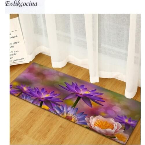 Free Shipping Purple Lotus Banyo Paspas Anti Slip Bath Mat Door Floor Tapete Banheiro Carpet For Toliet Non Slip Alfombra Bano