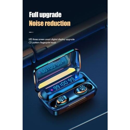 LANMIAO F9 TWS Wireless Earphones Bluetooth 5.0 F9 TWS Bluetooth headphone with 2200mah power bank 9D Stereo Earphones