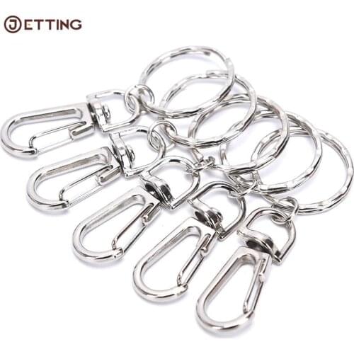 10pcs/lot Bags Lobster Clasp Clips Key Hooks Keychain Split Ring Classic DIY Key Chain Ring Metal Bag Parts