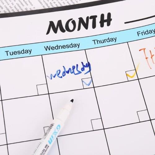 Monthly Planner Soft Magnetic Whiteboard Fridge Magnets Drawing Message Memo Pad P9YA