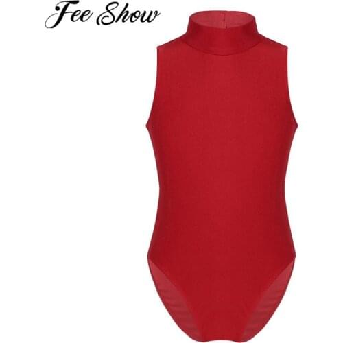 FEESHOW Kids Girls Professional Ballet Body Leotard Mesh Splice Criss-cross Cutout Back Ballet Gymnastics Leotard Dancewear