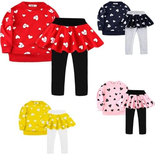 2 3 4 5 6 Years Old Girls Clothing Sets Cute Cartoon Cotton Coat And Pants Little Princess Baby Suits Birthday Gift Kids Clothes