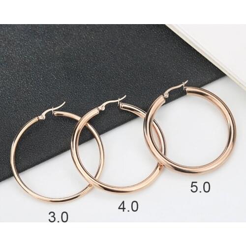 Innopes Stainless Steel Minimalist Gold Circle Big Round Hoop Earring For Women Punk Statement Earring Brincos Fashion Jewelry