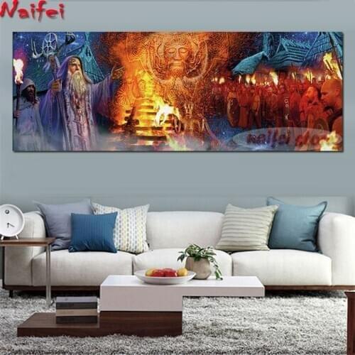 Magic,Myth,Fantasy,Large 5D DIY Diamond Painting Full Square Round Drill Abstract Embroidery Mosaic Needlework Home Decor Gift