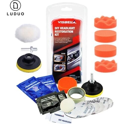 Car Light Restoration Polishing Kit Headlight Polisher Chemical Restorer Polish For Headlights Washer Headlamps Wax For Auto