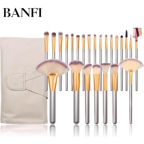 BANFI 12/18/24pcs Makeup Brushes Set Powder Eyeshadow Powder Eyebrow Foundation Lip Brushes Soft Fiber Cosmetics Beauty Tools