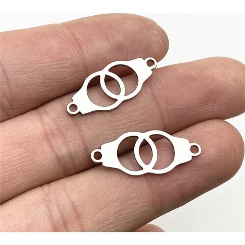 6Pcs 9*23mm New Handcuffs Criminal Charm Stainless Steel High Polish Diy Handmade Jewelry Making Craft
