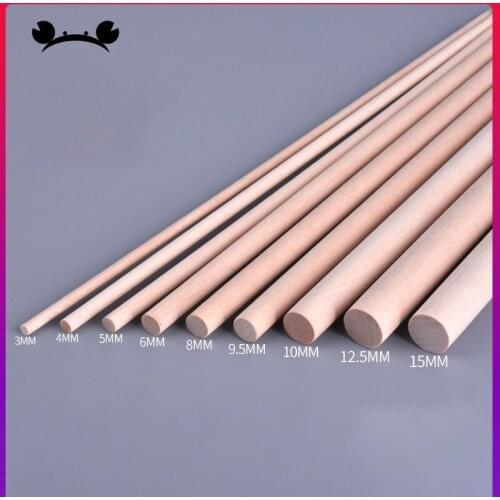 Dia 2mm/3mm/5mm/6mm/8mm DIY Natural Birch Wooden Rods Sticks Premium Wooden for DIY Crafts Building Model Woodworking
