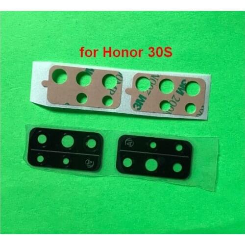 50pcs For Huawei Honor 30 30s Honor 20 Pro 10i 10 Play 3 Honor 9 Lite 9X Rear Back Camera Glass Lens +Adhesive Cover Sticker