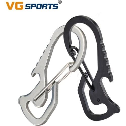 Outdoor Tools Carabiner Cap Lifter Hex Driver Bottle Opener Keychain Ring EDC Card Tool Climbing Accessories