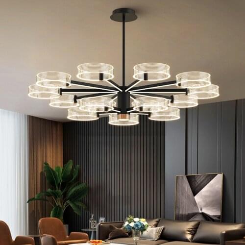 Simple and Modern New Chandeliers Lamp With Bulb For Living Dining Room Bedroom Villa LED Lights Dimmable Indoor Lighting Lamps