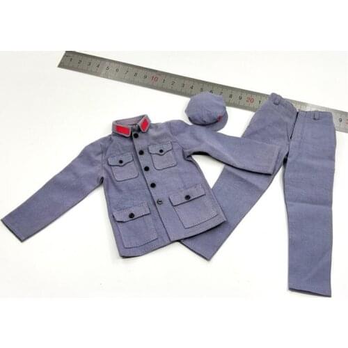 Hot Sales 1/6th Old Orient Chinese Army Soldier Combat Shirt Coat Pants Trousers Hat Suit Usual 12inch Doll Soldier Accessories