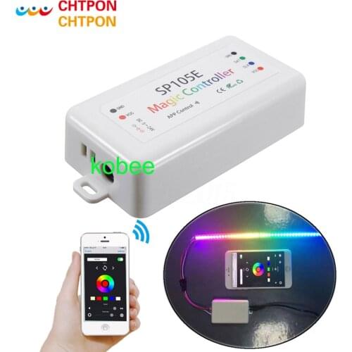 SP105E Bluetooth WS2811 WS2812B led controller SK6812 RGB/RGBW APA102 WS2801 pixels Led Strip Leds DC5V-24V