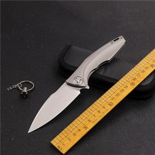 M390 steel folding knife outdoor camping sharp high hardness hunting knife titanium alloy handle tactics EDC tool fruit knife