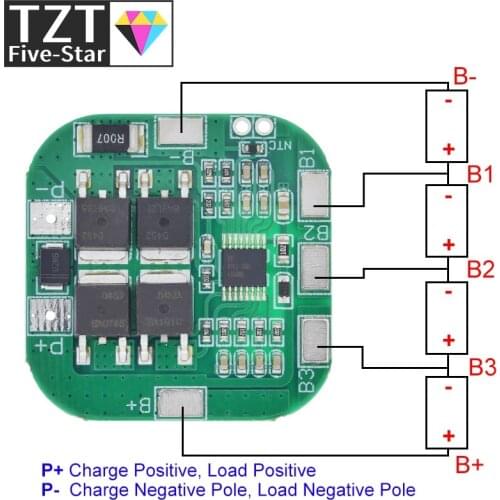 TZT 4S 14.8V / 16.8V 20A peak li-ion BMS PCM battery protection board bms pcm for lithium LicoO2 Limn2O4 18650 li battery