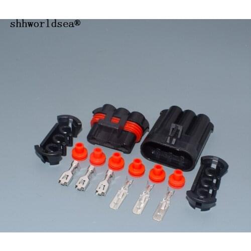 Worldgolden 6.3mm 3pin Female Male Automotive Cooler Fan Connector Auto Plug 12124685 15358681 For Haval H3 for buick