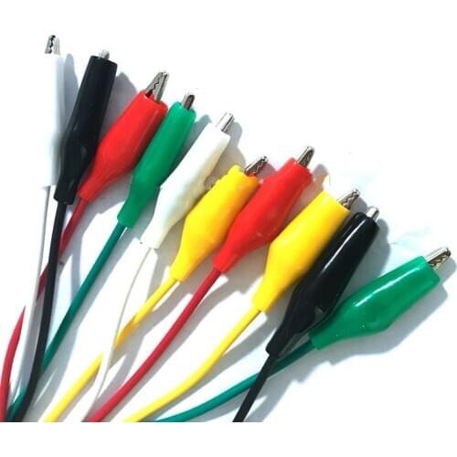 10pcs Line Length 50cm Crocodile Clip Number 50mm Double-ended Crocodile Clips Cable Alligator Clips Wire Testing Wire Clip