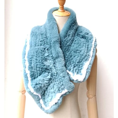 Women Real Rabbit Fur Scarf Winter For 2019 Fashion Ladies High Quality Thick Scarves Solid Color Elegant Rabbit Scarfs Female
