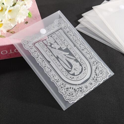 10pcs 24x18/18x13cm Clear Cutting Dies Bag Paper Card Making Stamp Dies Storage Case Template Holder Storage Pouch
