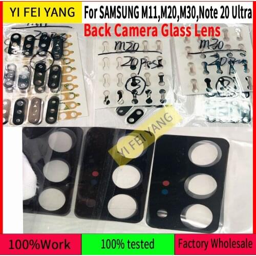 10Pcs Original Rear Back Camera Glass Len For Samsung Galaxy Note 20 Ultra M11 M20 M30 Cover Lens Bezel With Adhesive