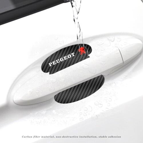 4Pcs Car Door Wrist Handle Protection Film Sticker For Peugeot 206 307 308 3008 207 208 407 508 2008 5008 107 106 205 4008 301