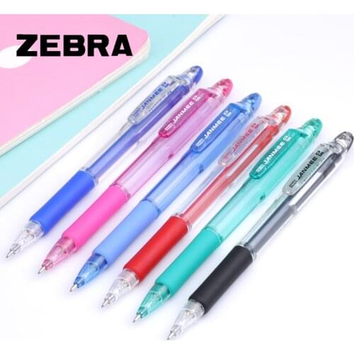 6pcs Zebra KRM-100 Mechanical Pencil 0.5mm Lead with Eraser Break Resistant Press Automatic Pencils Multi-color Optional