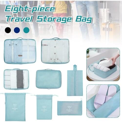 8Pcs Travel Luggage Organizer Storage Bag Set Waterproof Clothing Sorting Storage Bag for Travel Business Trip Shoe Tidy Pouch