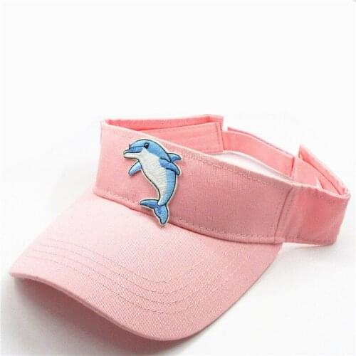 2020 Cotton Cartoon Dolphin Embroidery Visors Baseball Cap Adjustable Snapback Cap for Men and Women 98