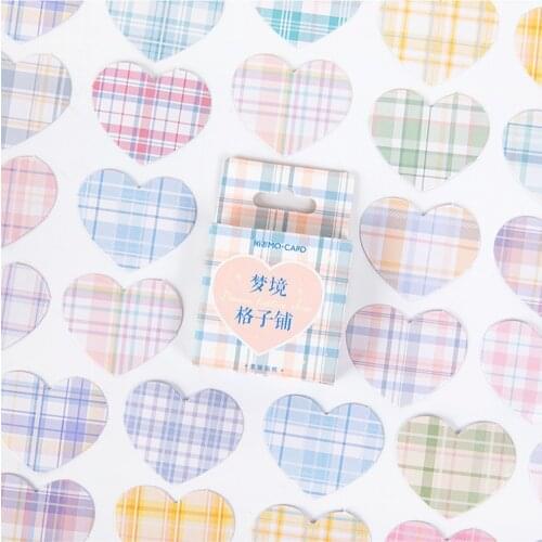 46pcs/box Grid Shop Series Sticker Decoration Diy Scrapbooking Stickers Stationery Memo Pad Kawaii Diary Label