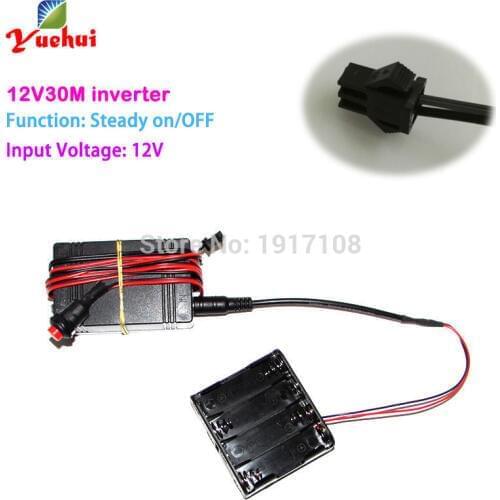 High quality EL inverter EL Driver with Cell box DC12V 30M for EL wire and EL strip powered by 8-AA battery For Wedding decor