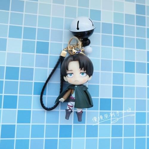 10cm Cute Levi Ackerman Pandent Dolls Anime Attack On Titan Scout Regiment Eren Yeager Levi Figurine Keychian Gift Toys For Fans