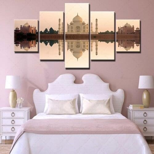 Hd Home Decoration Canvas city View Painting Reflection Pictures Wall Art Prints Modular 5 Set Modern Frame Poster For Boy Room